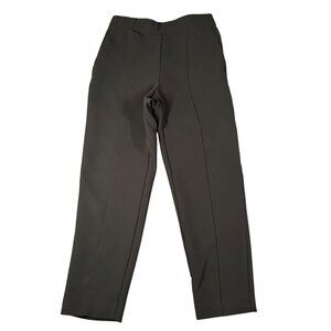 Ann Taylor Womens S Black The Straight High Rise Crop Pull On Flat Front Pants